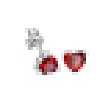 Женская мода 925 стерлингового серебра в форме сердца Красный кристалл серьги